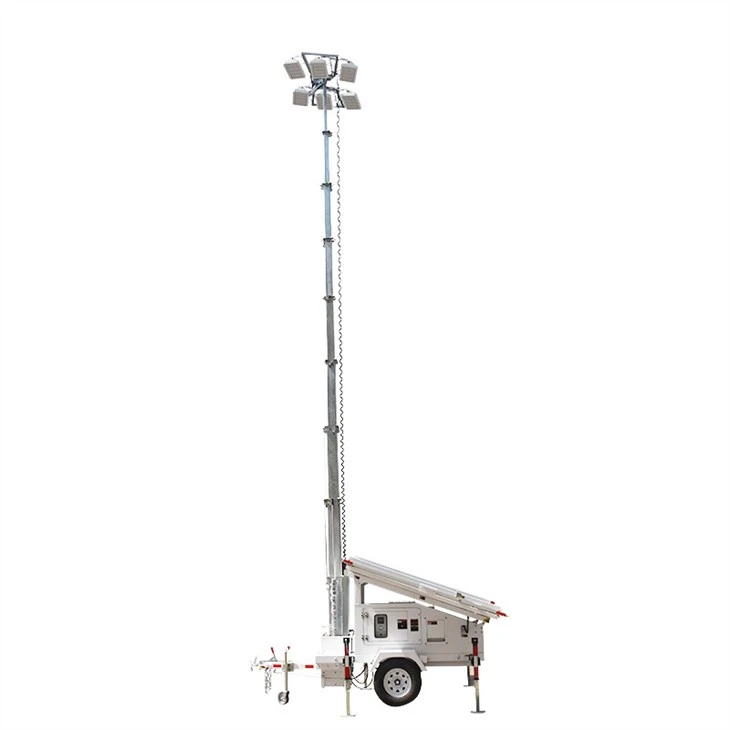 Hexagonal Solar Panel Mobile Solar LED Light Tower